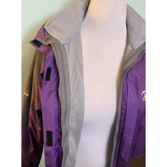 Ozark Gear Winter Ski Coat Womens Sz Medium Purple Gray Removable Fleece Lining - Picture 5 of 7